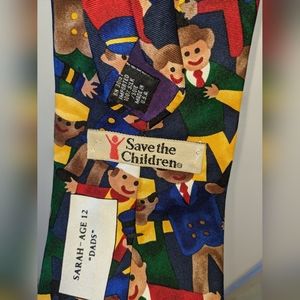 RARE* EVC 100% SILK SAVE THE CHILDREN "Sarah-age 12" "DAD'S " TIE